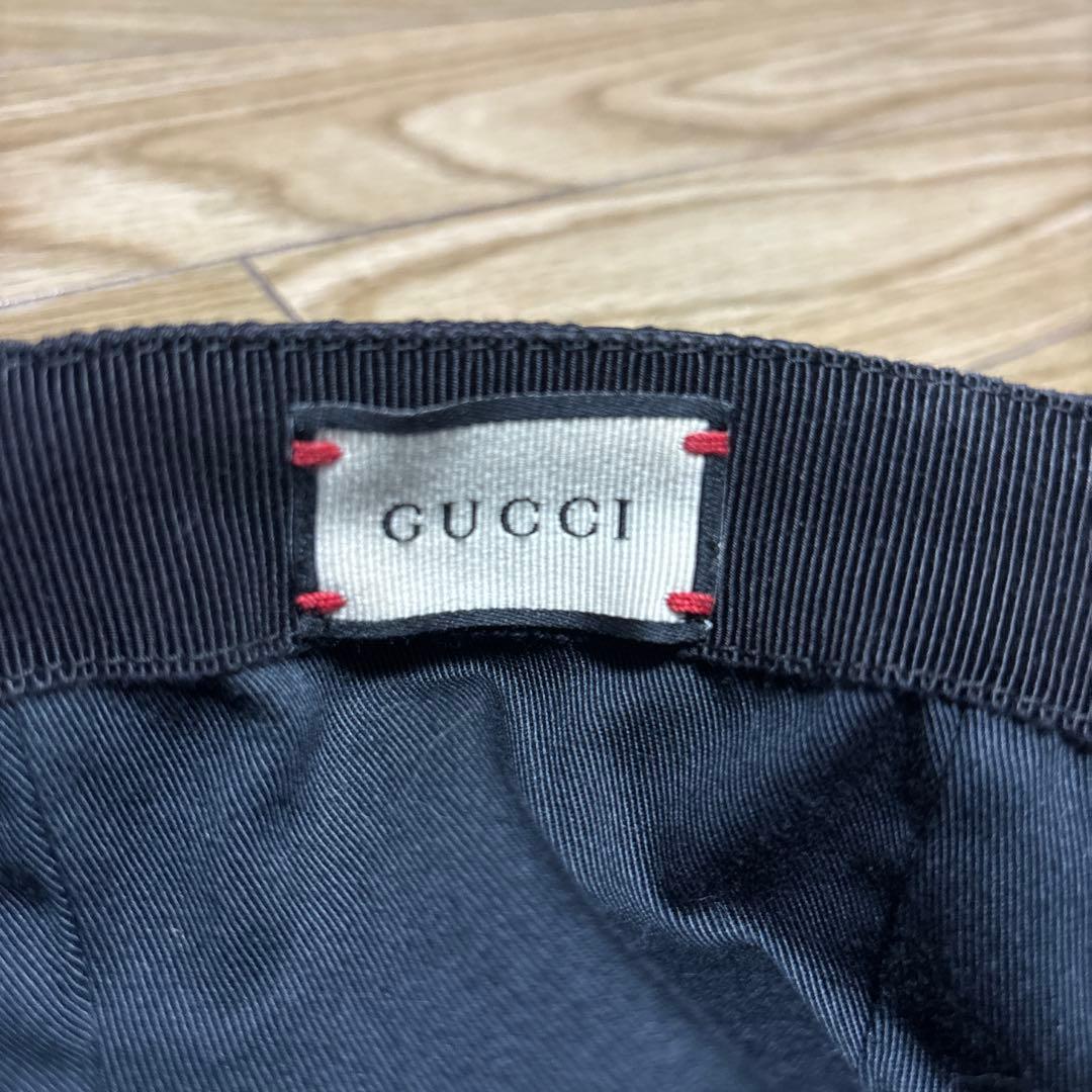 GUCCI ブラック GGパターン キャップ