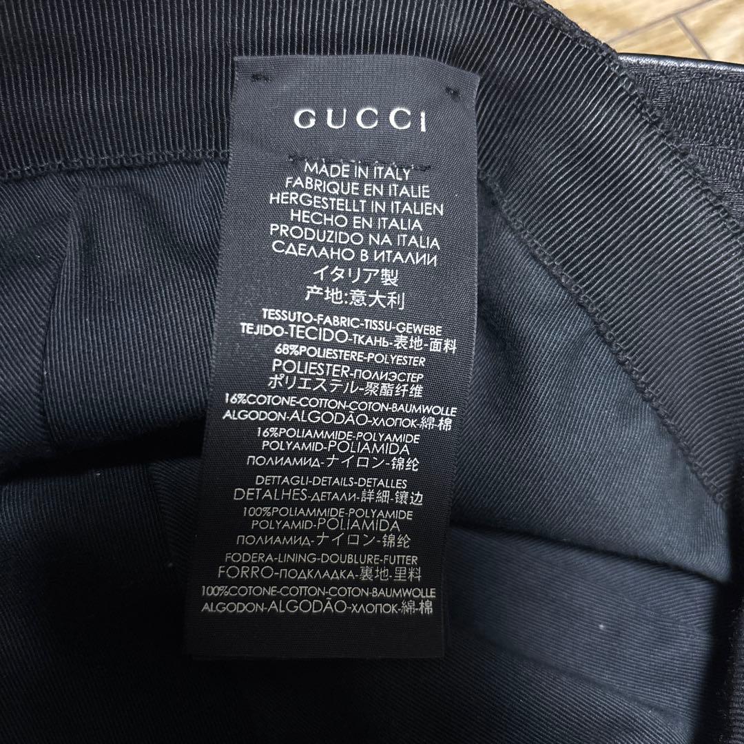 GUCCI ブラック GGパターン キャップ