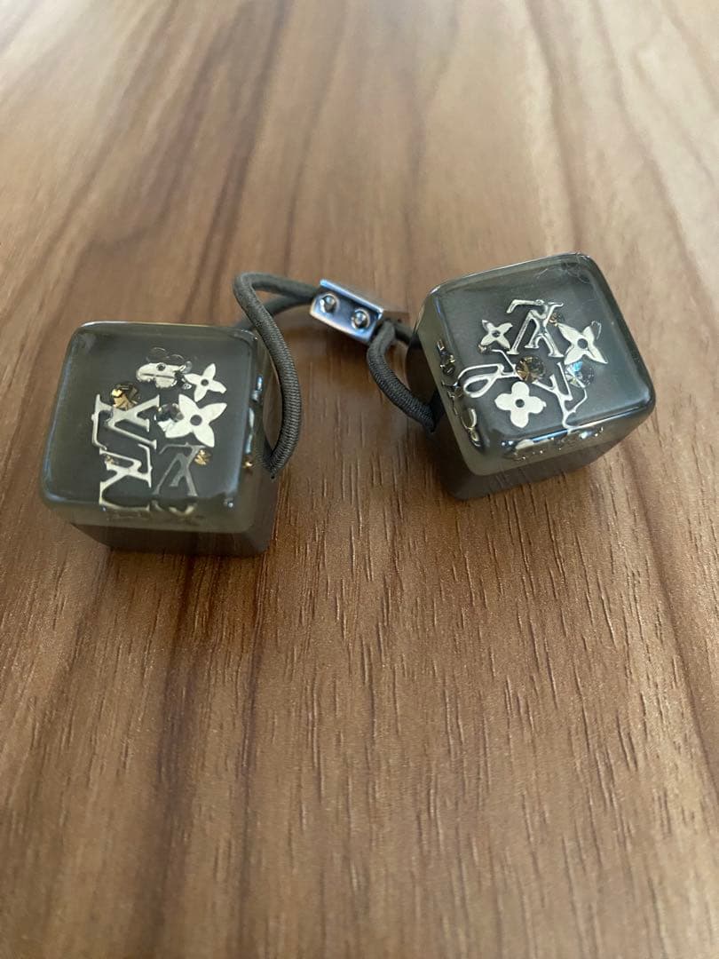 LOUIS VUITTON ヘアキューブ ゴム 2個セット ブラウン ネイビー