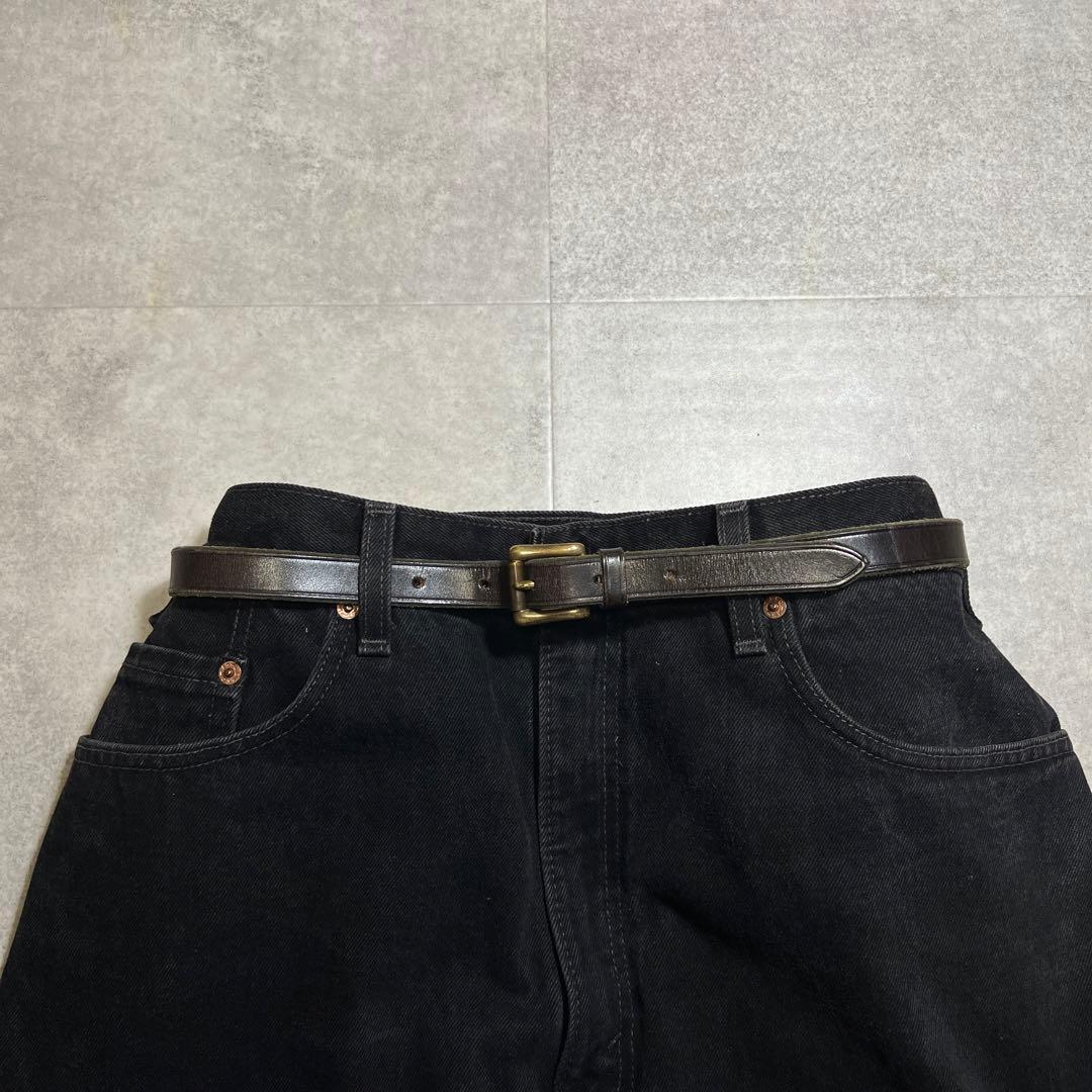 ブレディーレザーベルト希少ダークブラウン細身30ENGLAND