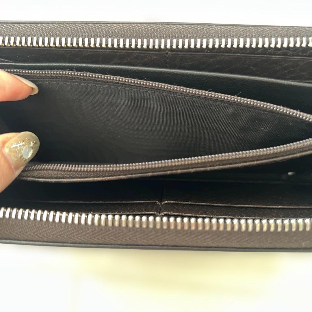 美品　GUCCI ブラウンレザー長財布