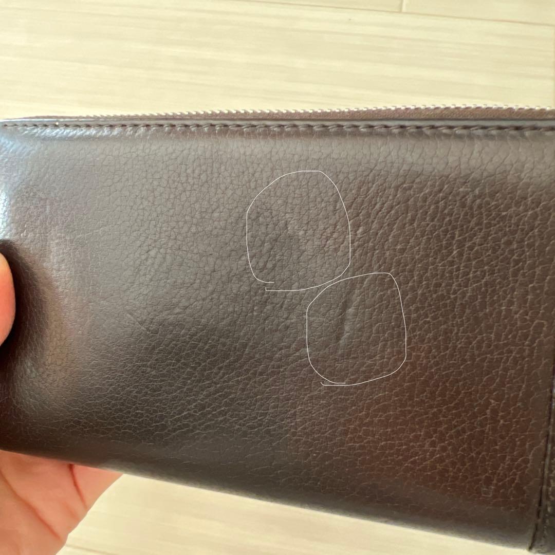 美品　GUCCI ブラウンレザー長財布