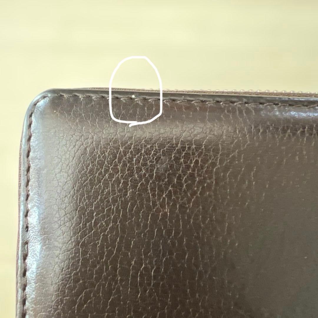 美品　GUCCI ブラウンレザー長財布