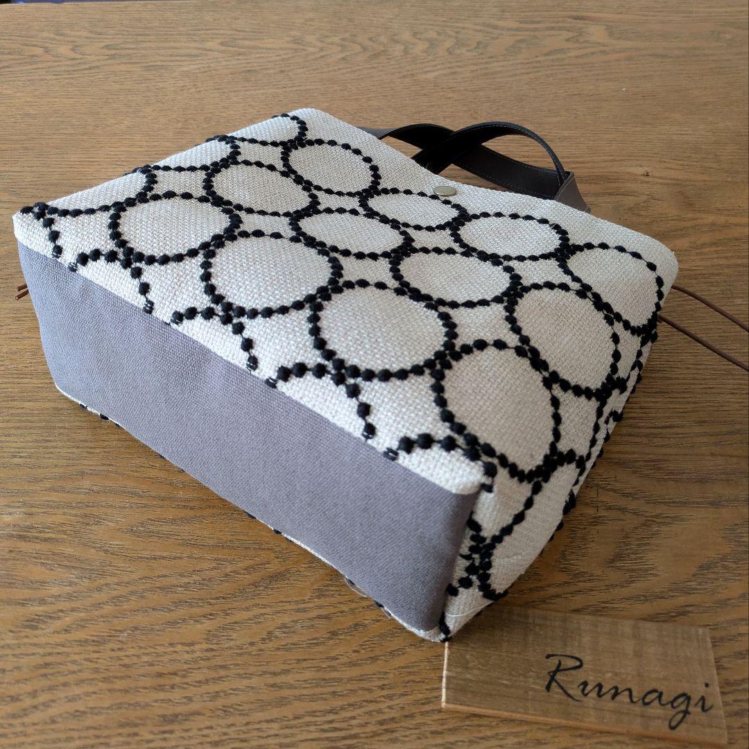 【1547】あおりポケットの巾着 ショルダーバッグ＊ミナペルホネン