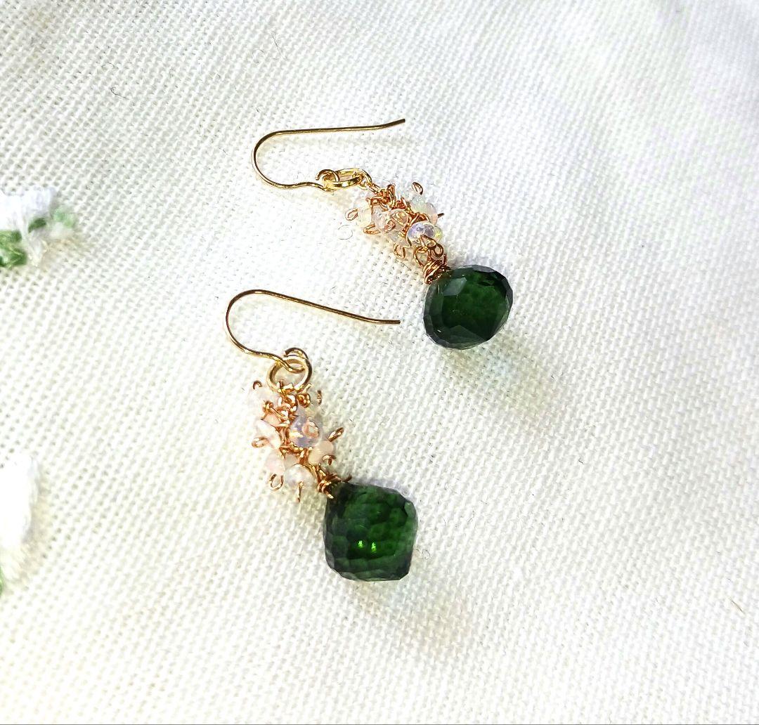 チャムチャム様冬色現品限り　薄雪色のピアス他14kgf