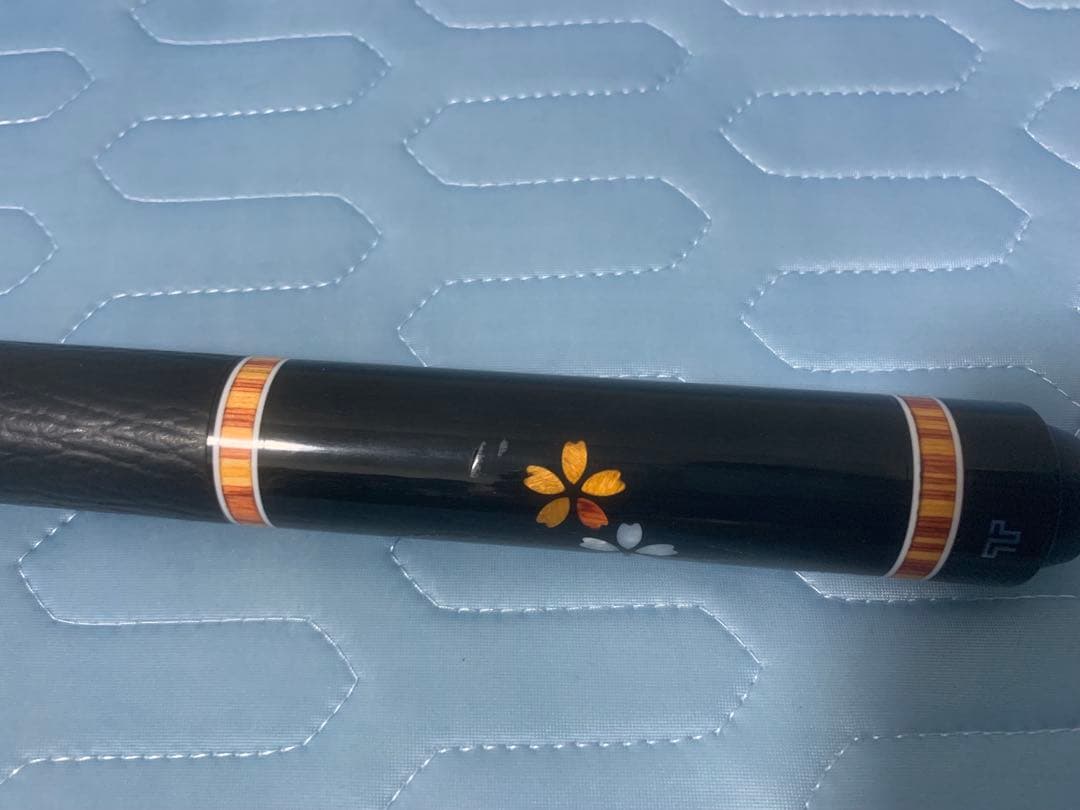 木製ビリヤードキュー 花模様バットのみ