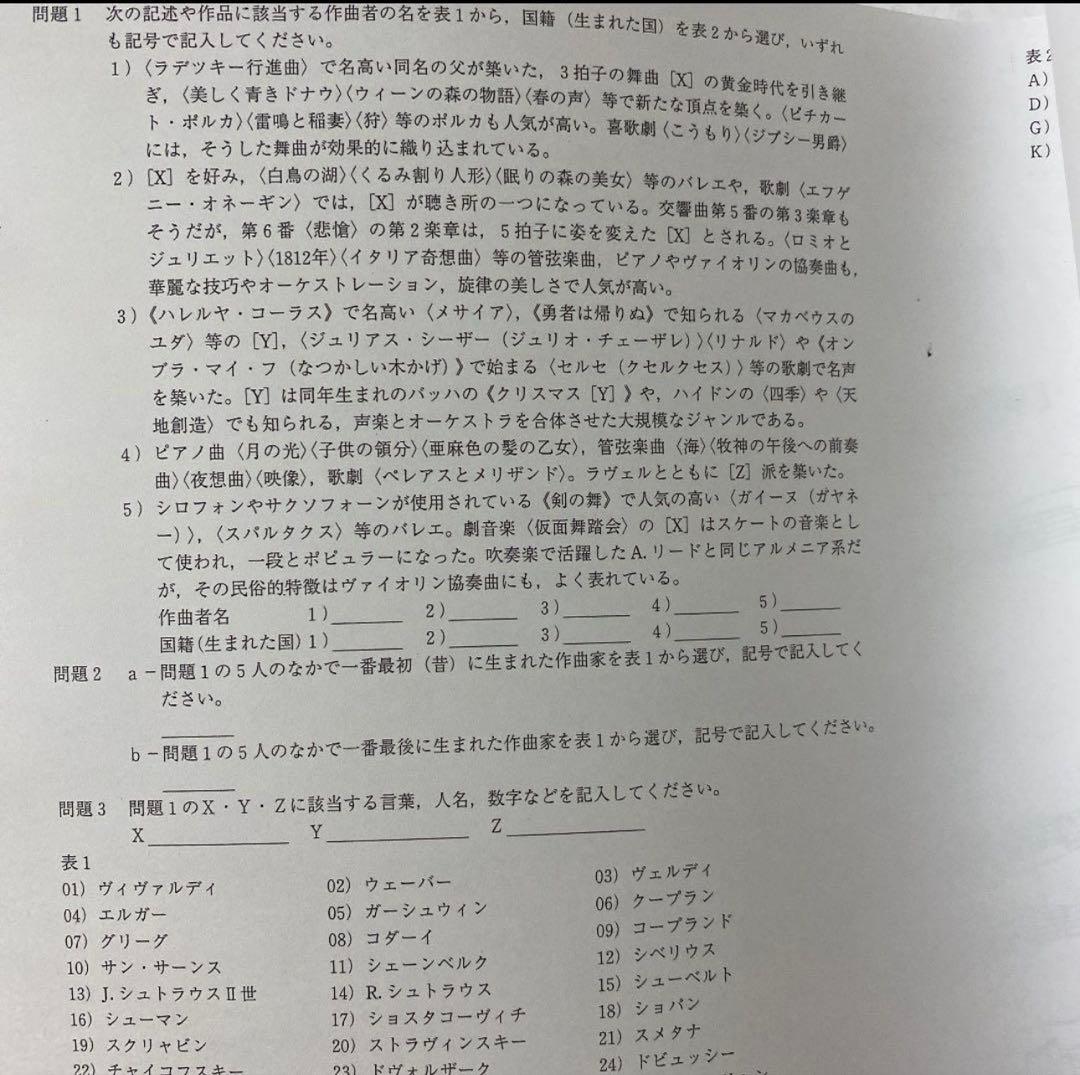【東京藝大音楽環境創造】音楽大学入試問題集　楽典　ソルフェージュ　音大入試