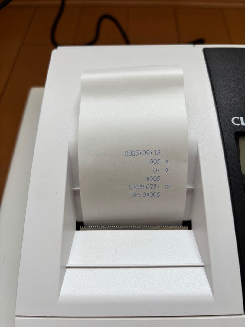 CLOVER JET120普通紙レジスター　説明書、レジシート、鍵付き