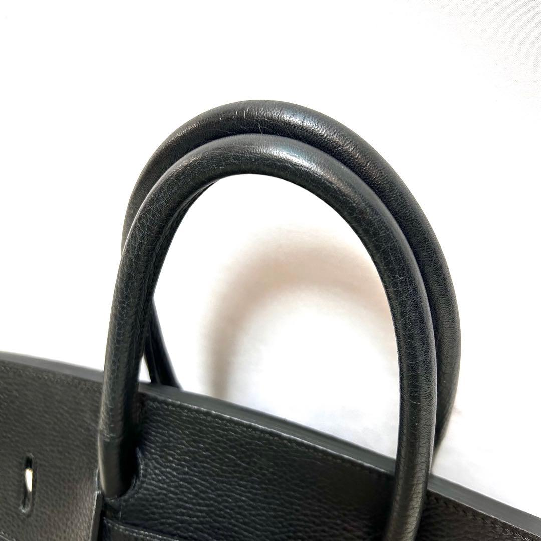 美品　HIGH CLASS ハンドバッグ　トートバッグ　35 シボ革　ブラック