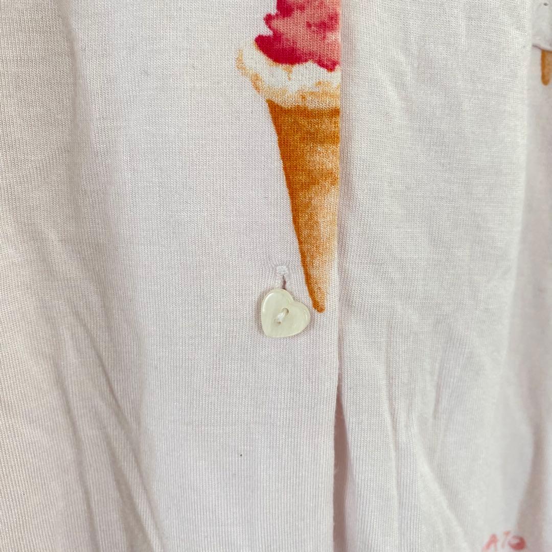 【ジェラートピケ】アイス柄セットアップパジャマ 半袖 ショートパンツ ゴム 薄手