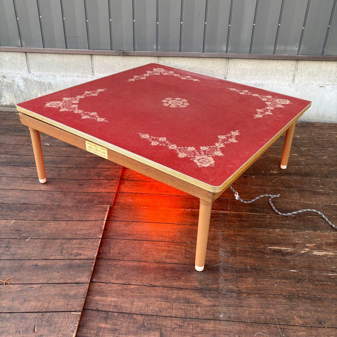 C4 昭和レトロ 花柄やぐらこたつ 小泉産業 リバーシブル天板 動作確認済み