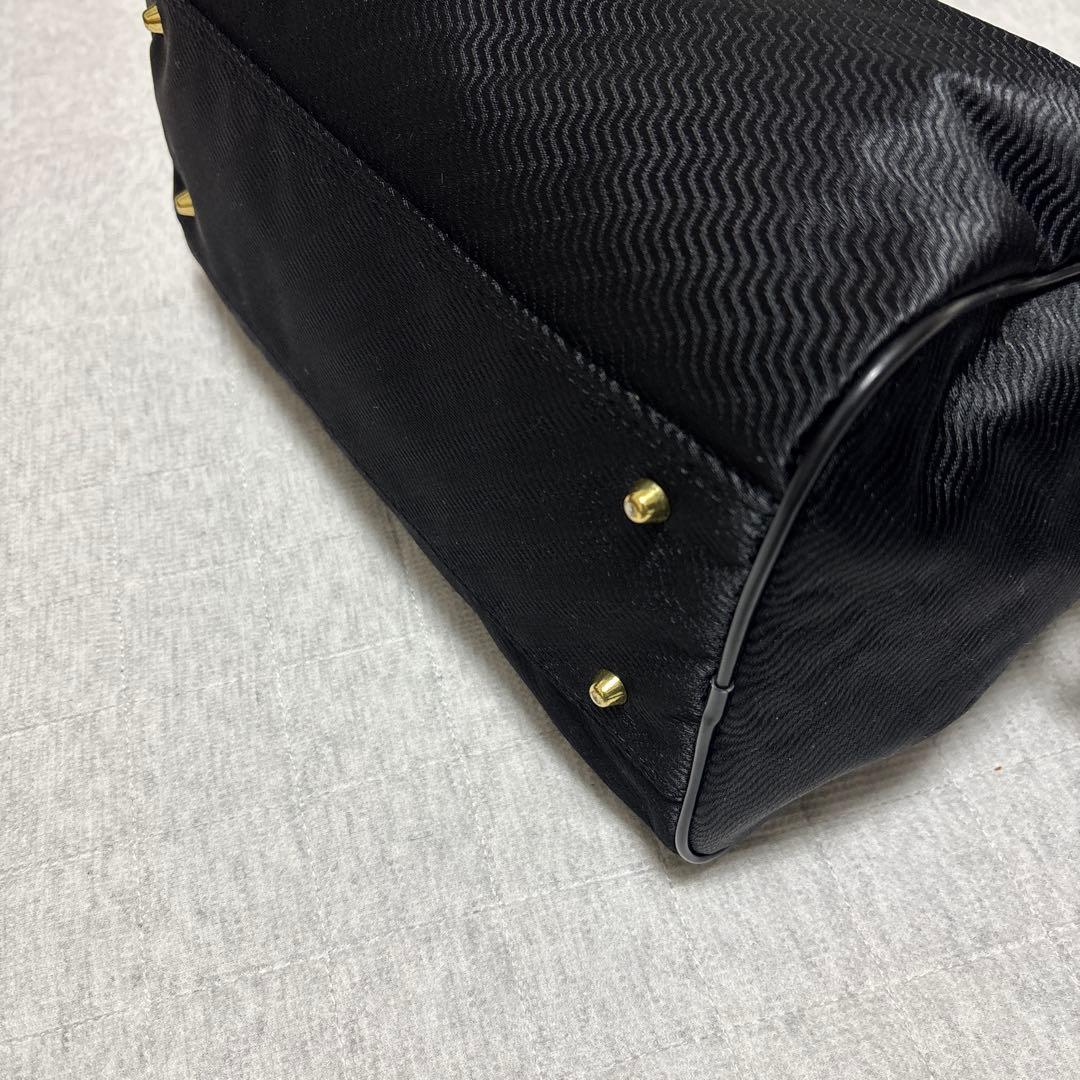 希少　BALENCIAGA ACE ブラック ボストンバッグ　ゴールド金具