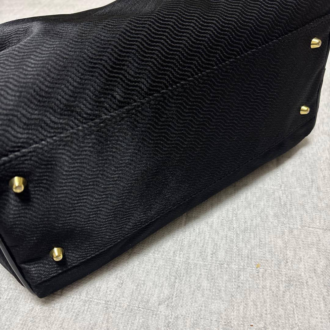 希少　BALENCIAGA ACE ブラック ボストンバッグ　ゴールド金具