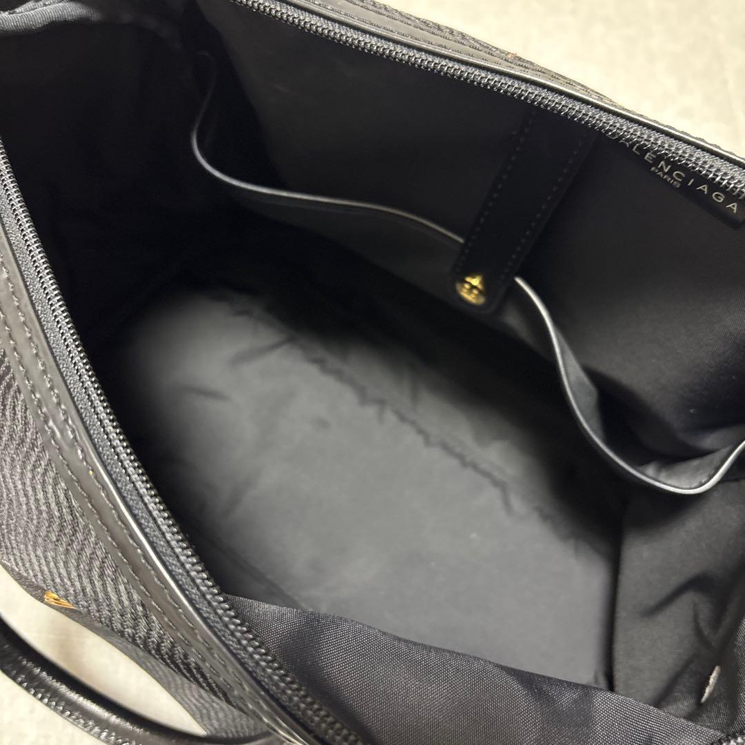 希少　BALENCIAGA ACE ブラック ボストンバッグ　ゴールド金具