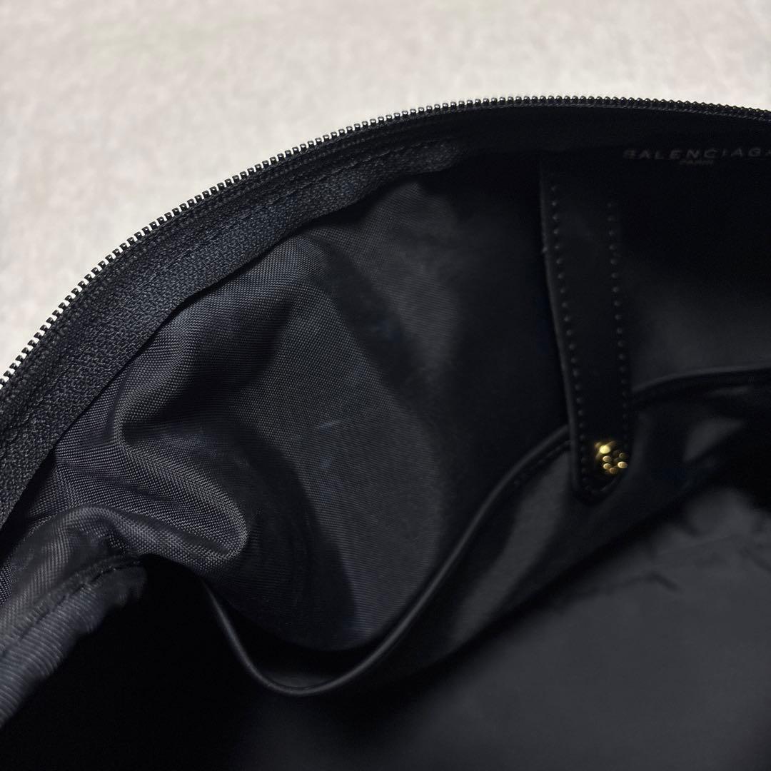 希少　BALENCIAGA ACE ブラック ボストンバッグ　ゴールド金具