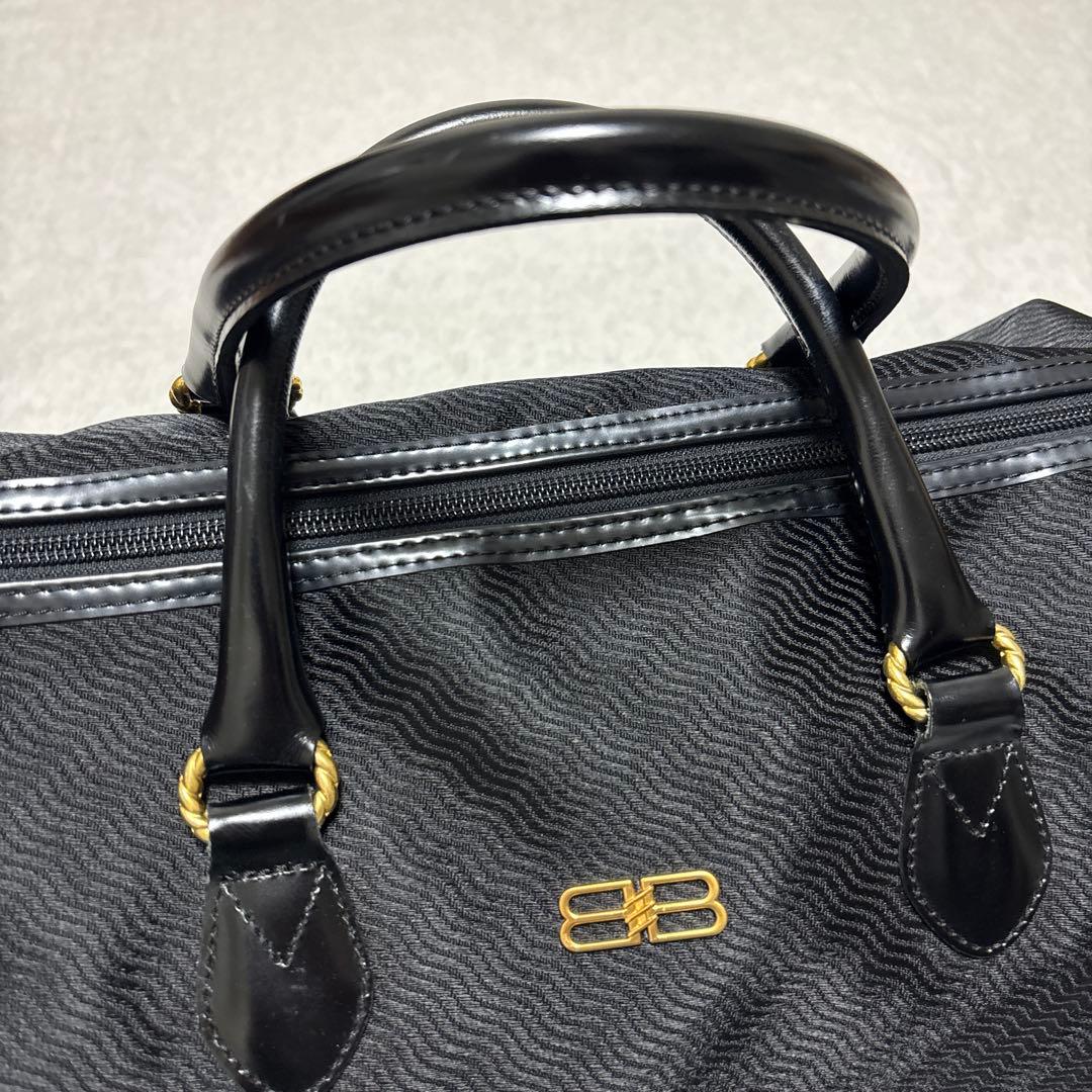希少　BALENCIAGA ACE ブラック ボストンバッグ　ゴールド金具