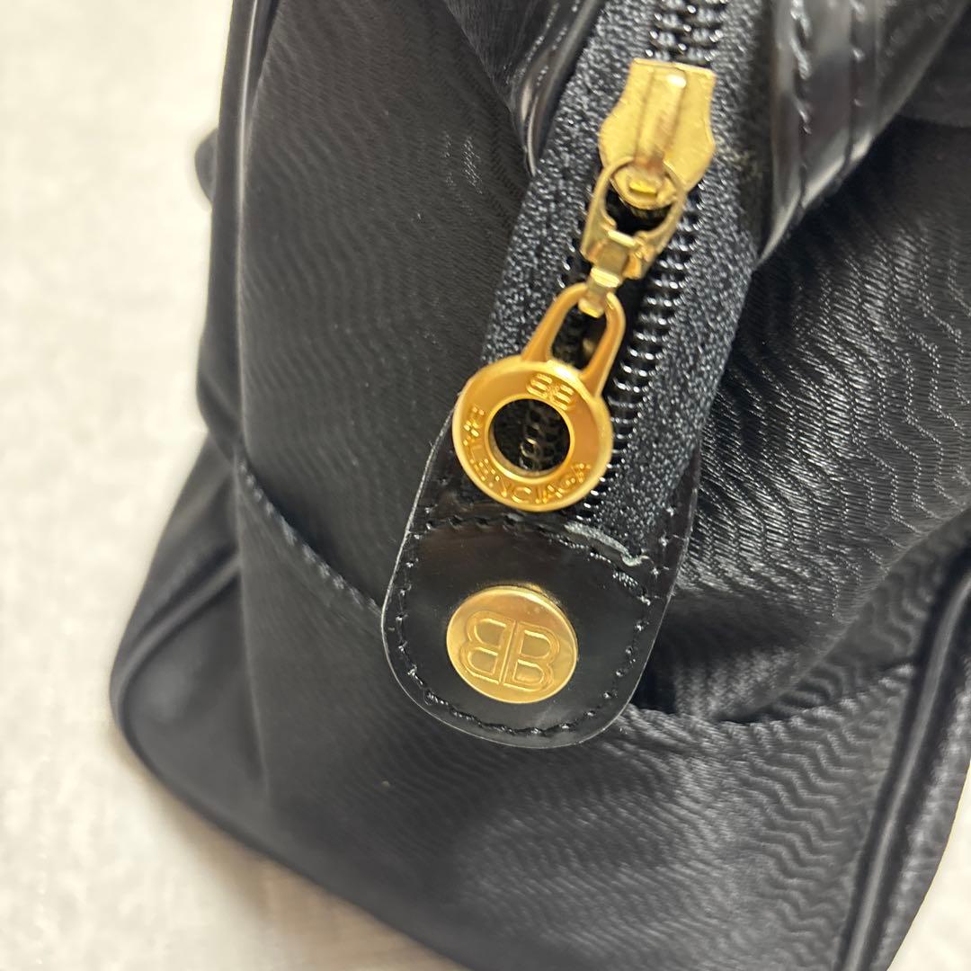 希少　BALENCIAGA ACE ブラック ボストンバッグ　ゴールド金具
