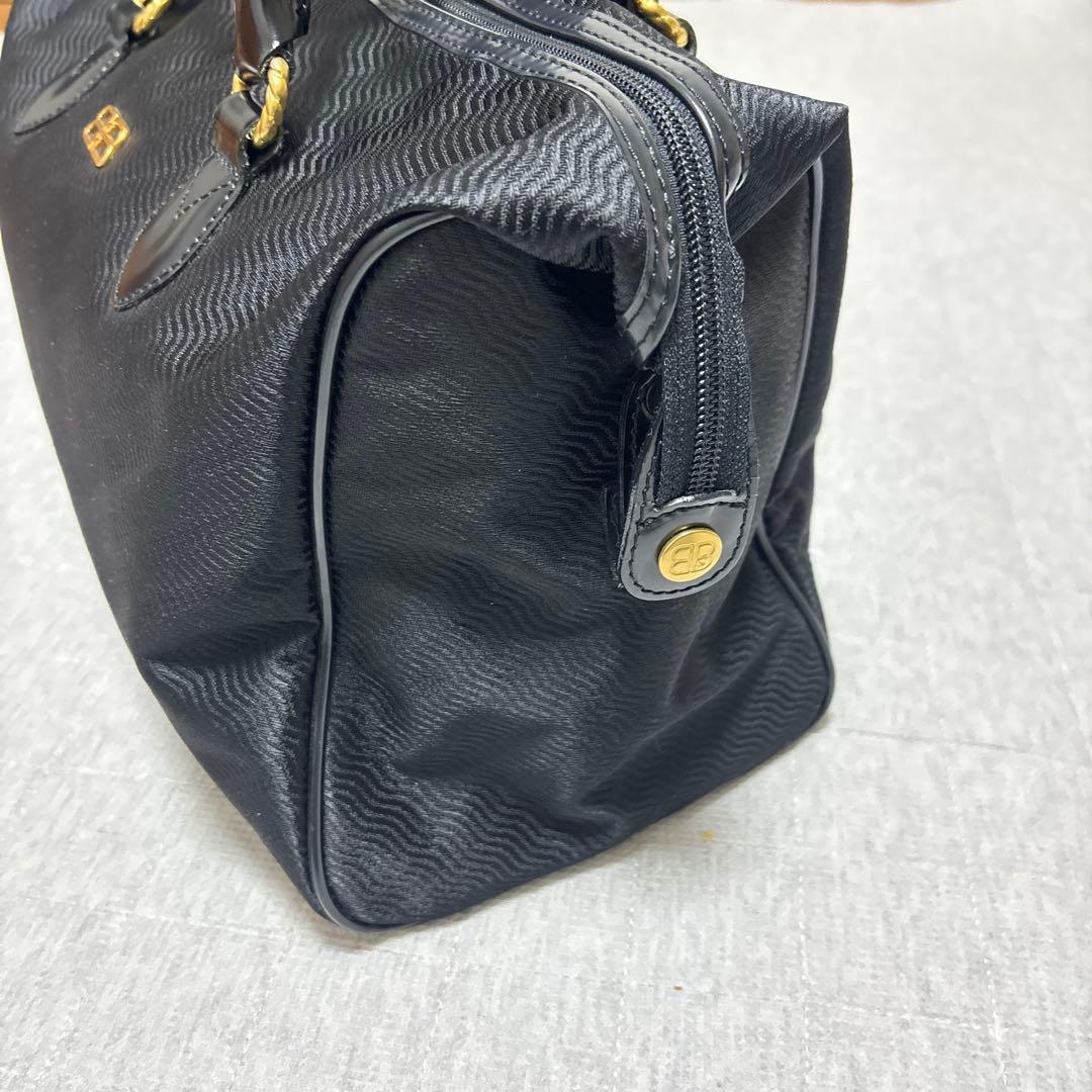 希少　BALENCIAGA ACE ブラック ボストンバッグ　ゴールド金具