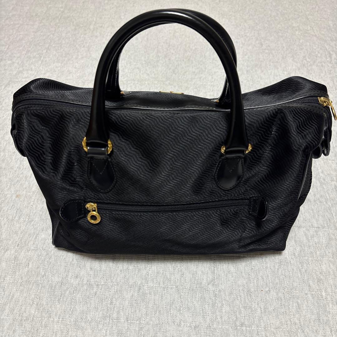 希少　BALENCIAGA ACE ブラック ボストンバッグ　ゴールド金具