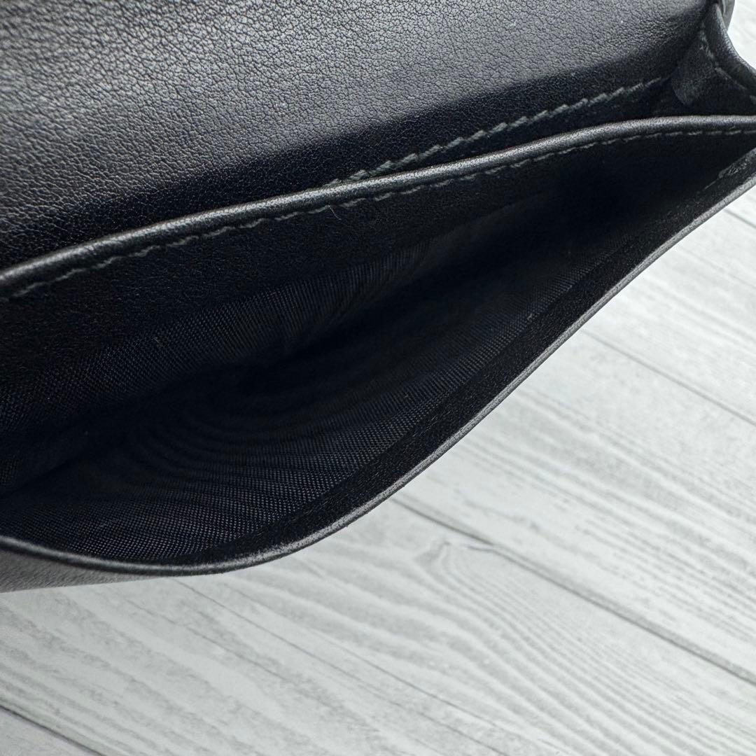 【極美品】GUCCI　名刺入れ　インターロッキング　GG柄　レザー　ブラック