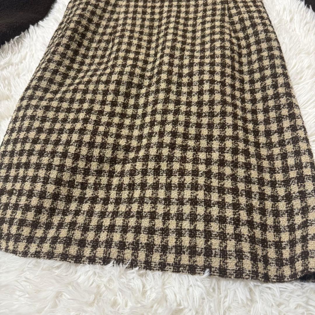 【極美品/希少】Chloe クロエ ウール混 ギンガムチェック ワンピース 40