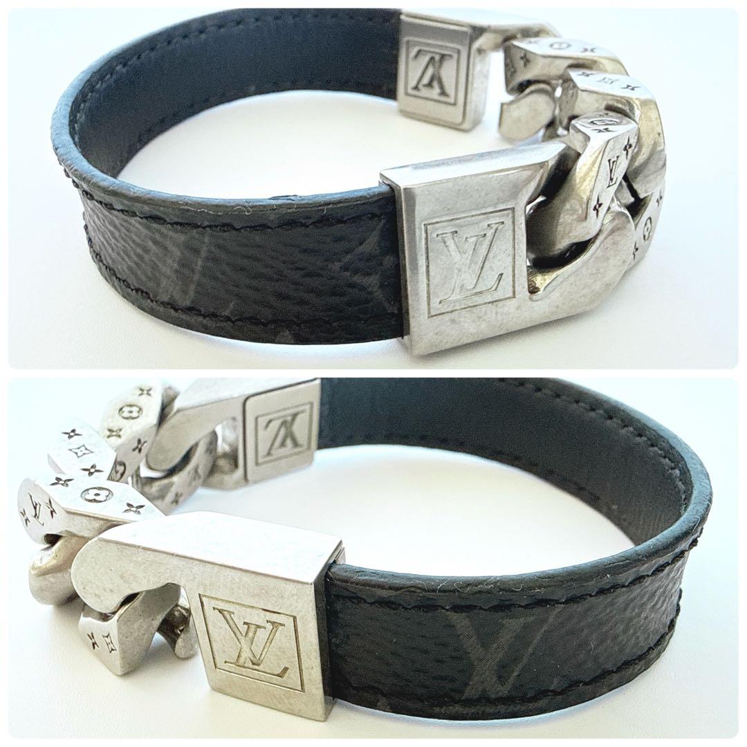 ルイヴィトン ブラレス モノチェーン ブレスレット モノグラムエクリプス 極美品