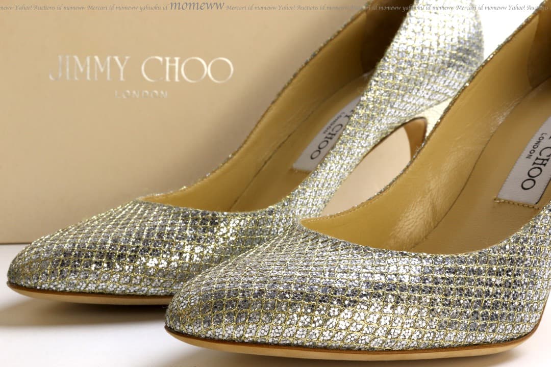 新品 JIMMY CHOO ジミーチュウ パンプス グリッターラーメ 39.5