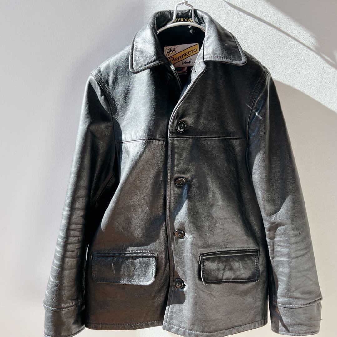 希少✨Schott レザーカーコート　BEAUTY&YOUTH レザージャケット