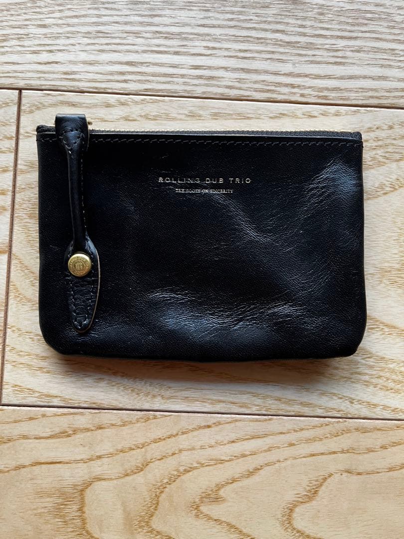 ROLLING DUB TRIO スクウェアジップ アンド スナップポーチ　茶芯