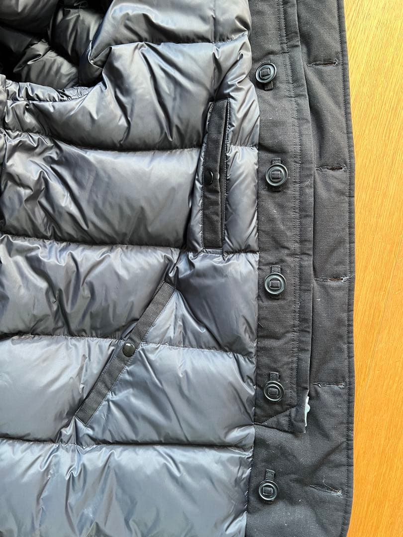 R13 ロングダウンコート　黒　リバーシブル　極暖