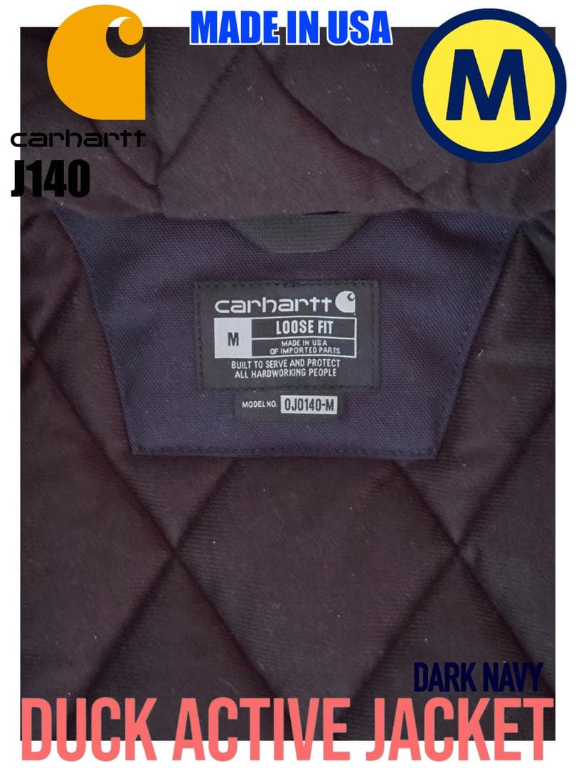 USA製 カーハート アクティブジャケット J140 ダークネイビー Mサイズ
