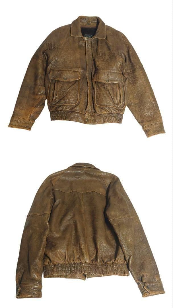 フライトジャケット リアルレザー 羊革 G-1 A-2 ライナー ブラウン 42