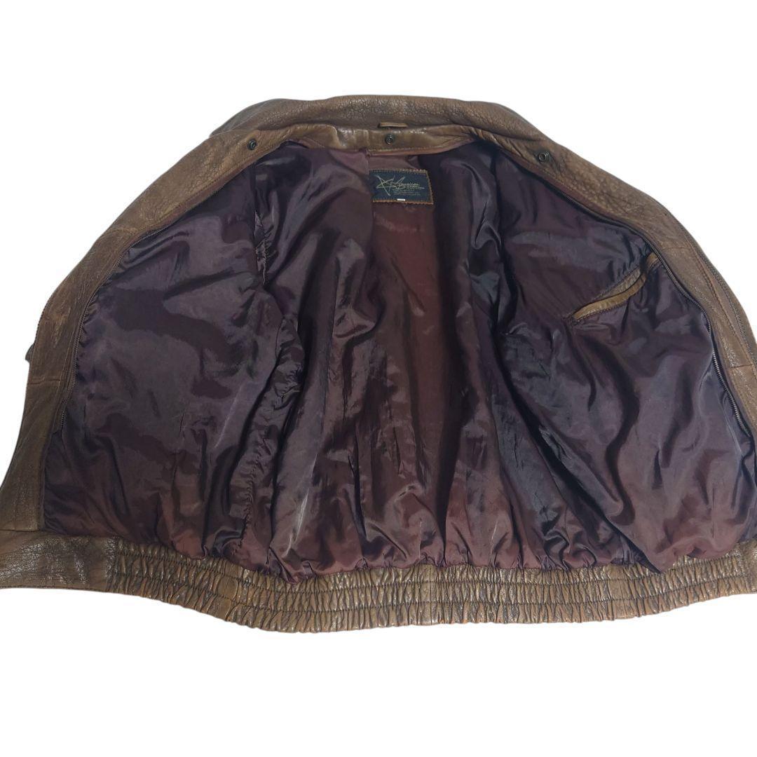 フライトジャケット リアルレザー 羊革 G-1 A-2 ライナー ブラウン 42