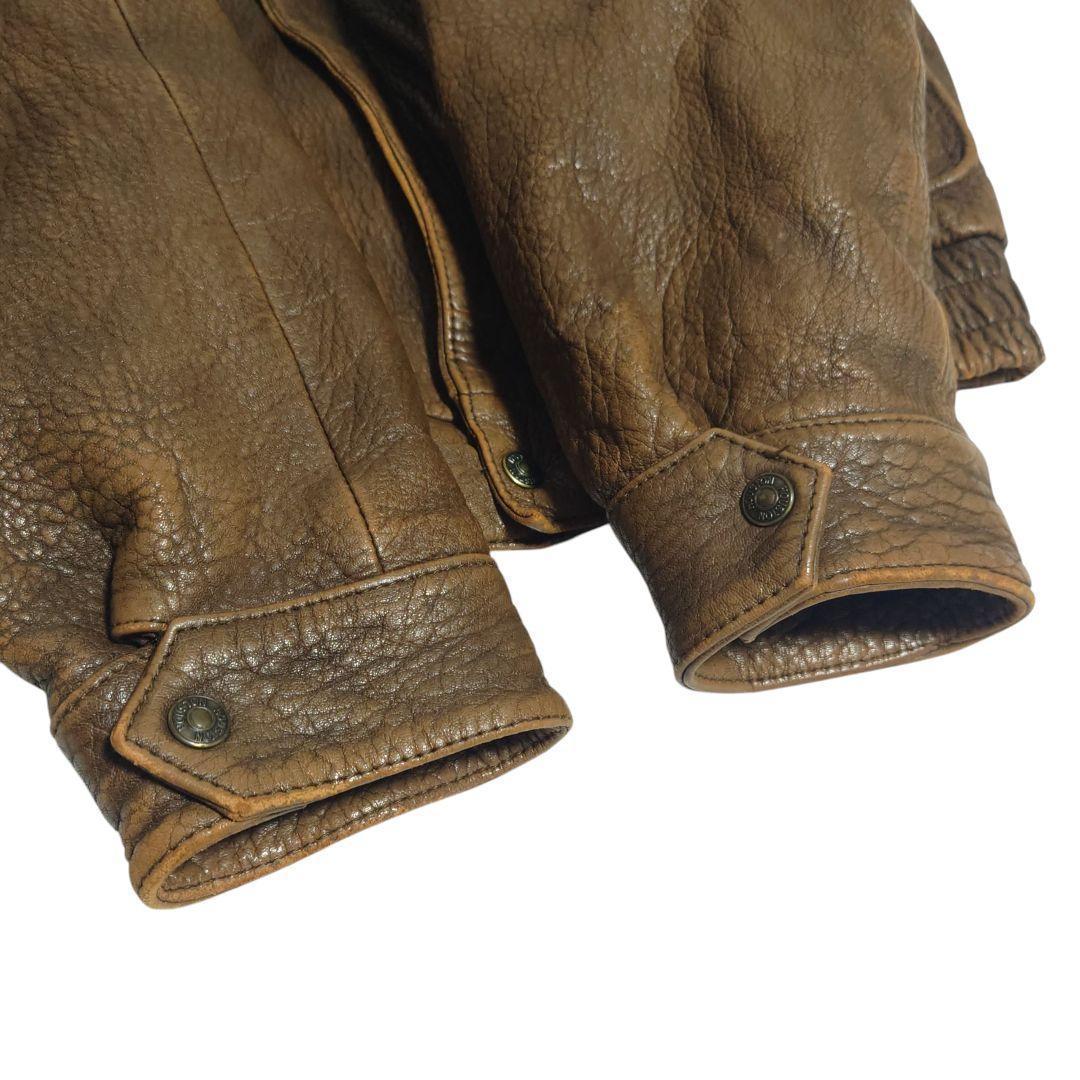 フライトジャケット リアルレザー 羊革 G-1 A-2 ライナー ブラウン 42