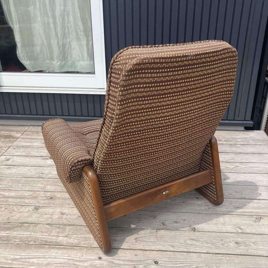 昭和レトロ カリモク リクライニングチェア 一人掛けソファー ロビーチェア 茶色