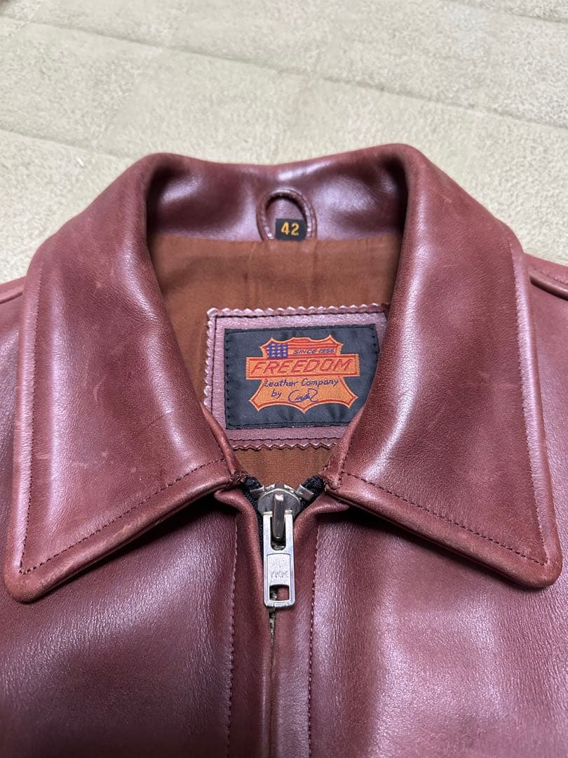FREEDOM レザージャケット サイズ42 ブラウン