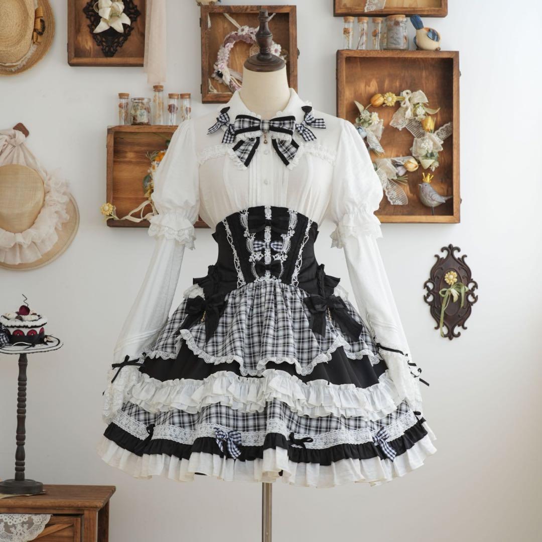 【星箱Works】コルセット風ボリュームティアードスカート