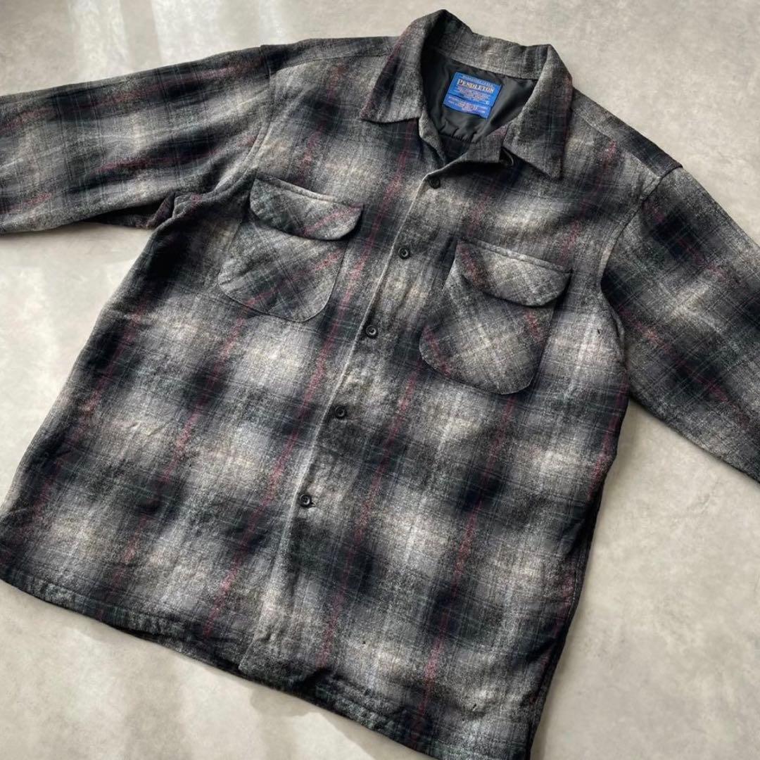 k*e様 PENDLETON ペンドルトン オープンカラーシャツ チェック Lサ
