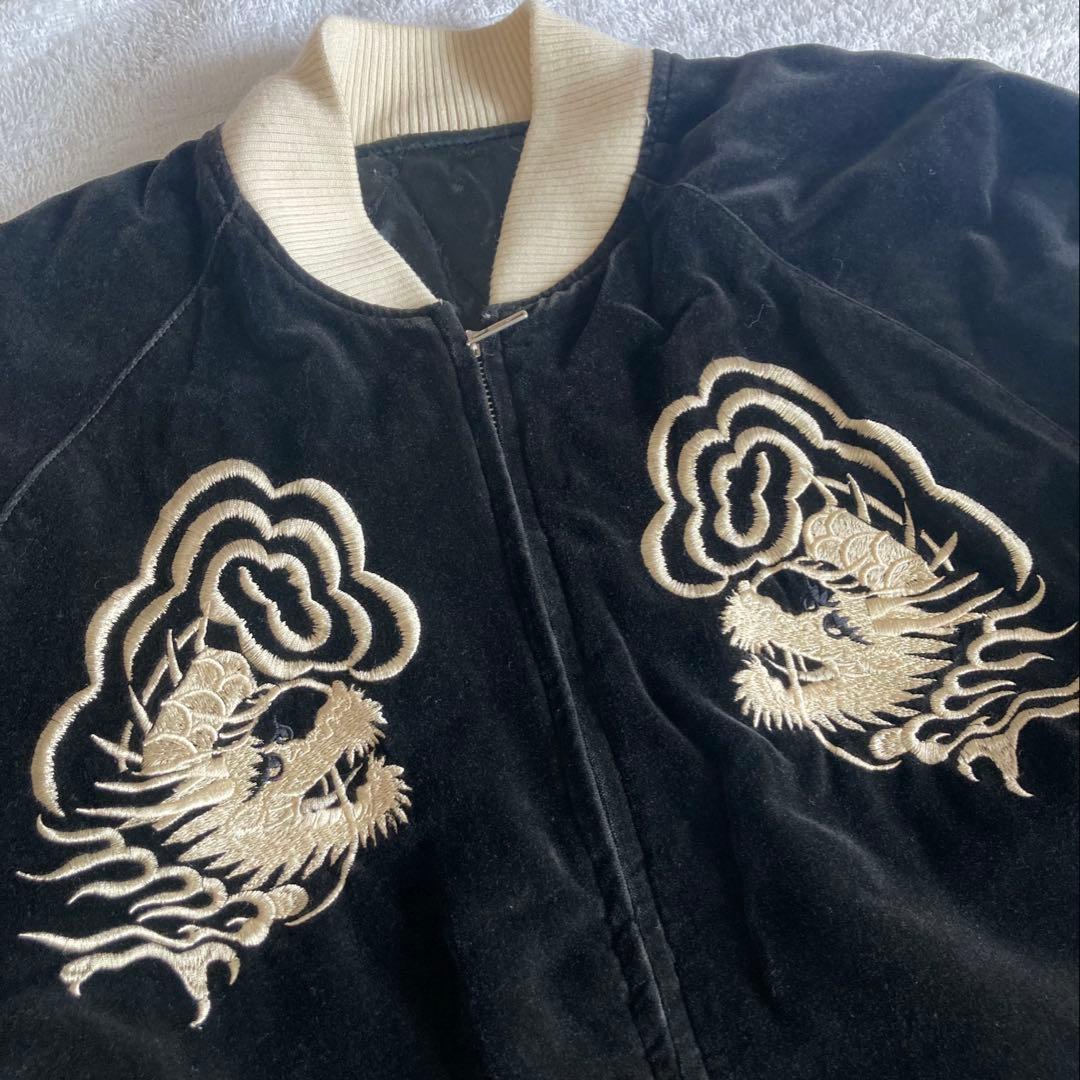 Script 花旅楽団 スクリプト　別珍　龍　和柄　刺繍　スカジャン　2面