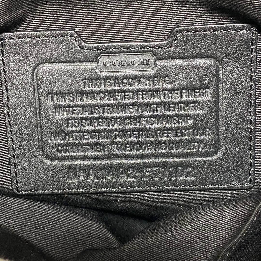 COACH ヘリテージ メッセンジャーバッグ シグネチャー　PVC ブラック