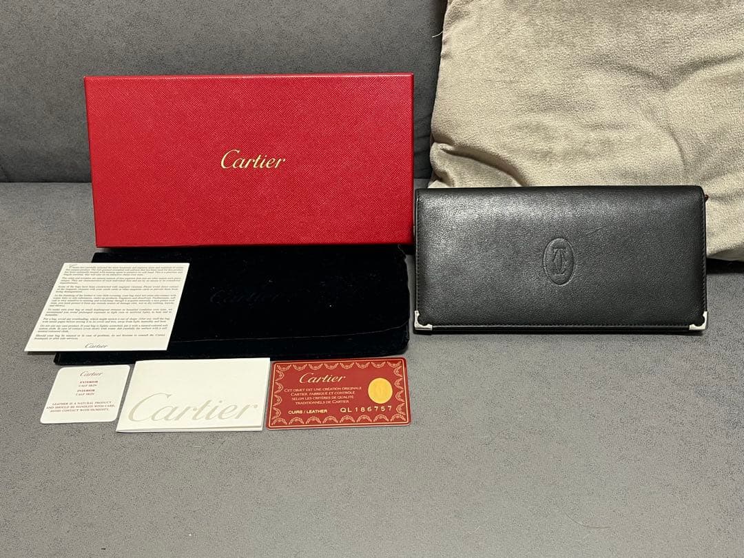 【新品・未使用】Cartier ブラック 長財布