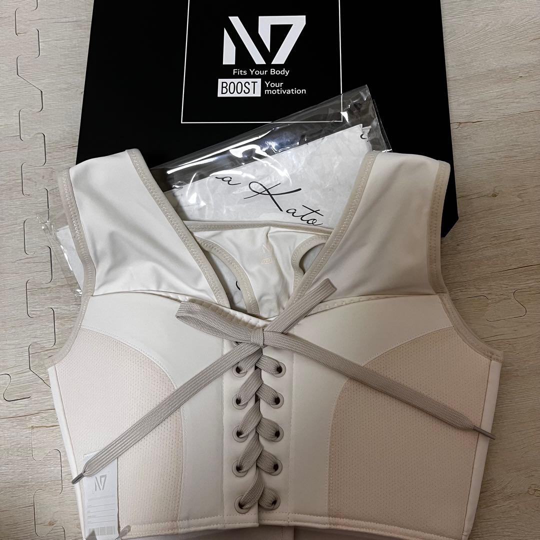 N7 ひなちゃんねる　レースアップ　スポブラ ホワイト　リニューアル