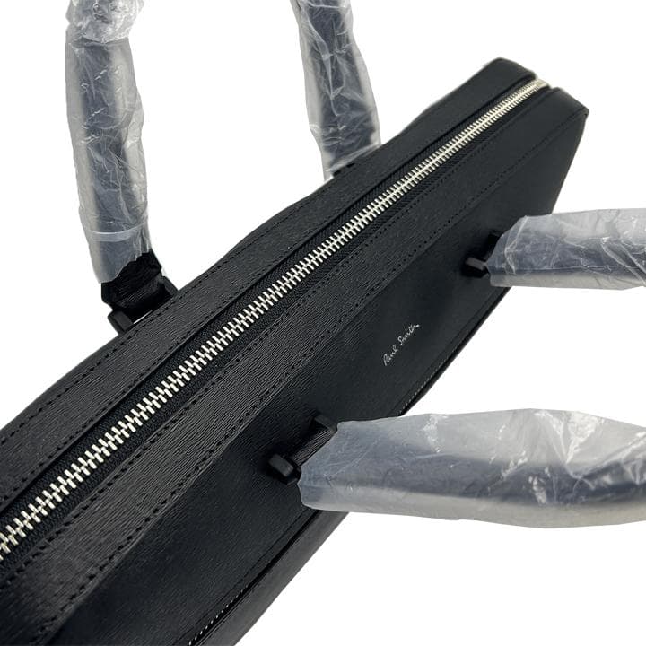 ★新品 ポールスミス ビジネスバッグ 黒 ブラック ストローグレインレザー145