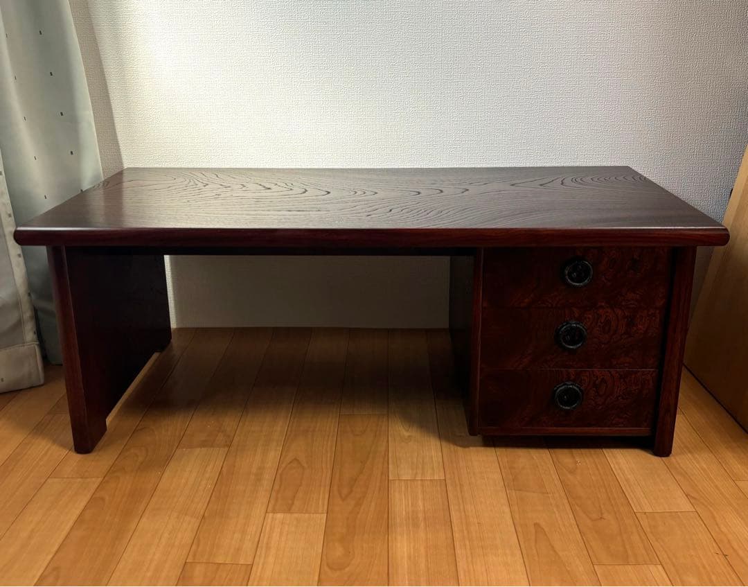 駿河民芸　文机 和室 引き出し ローデスク 和風 小机 欅 デスク 幅91cm