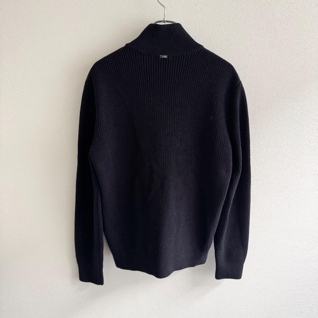 定価14 HERNO コンビネーションニットダウンブルゾン ネイビー 50 XL