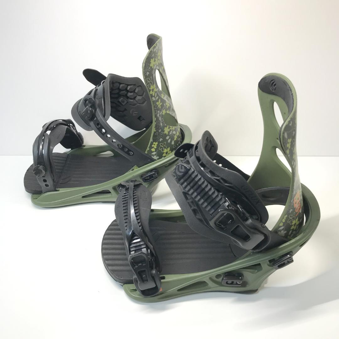 【良品】FLUX GS ビンディング 花柄 オリーブグリーン フラワー S/M