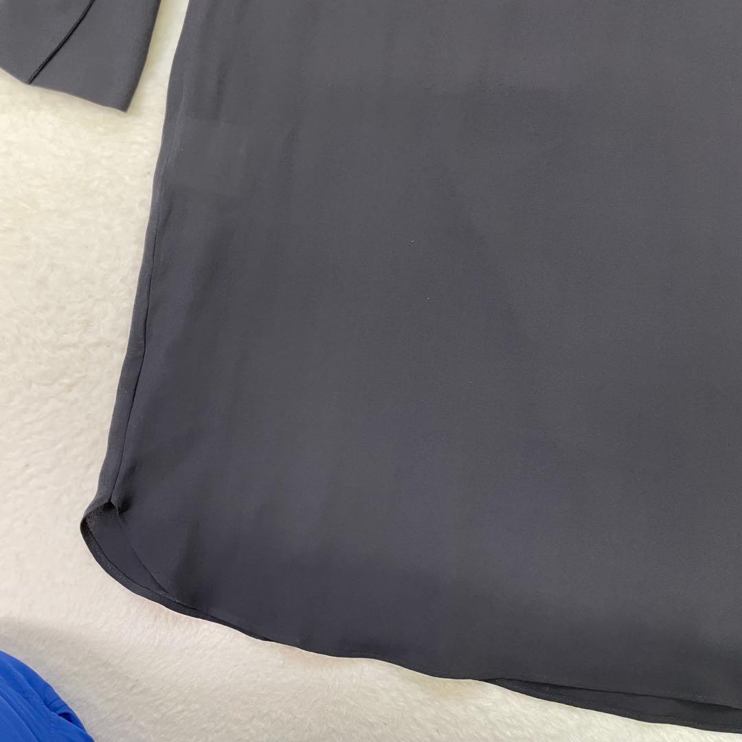 美品　BRUNELLO CUCINELLI ダークグレー 長袖ワンピース　シルク