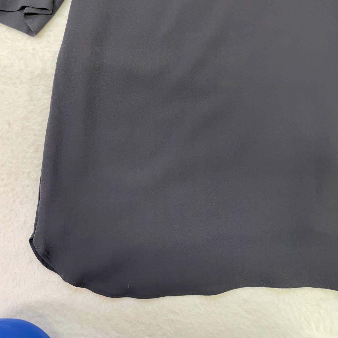 美品　BRUNELLO CUCINELLI ダークグレー 長袖ワンピース　シルク