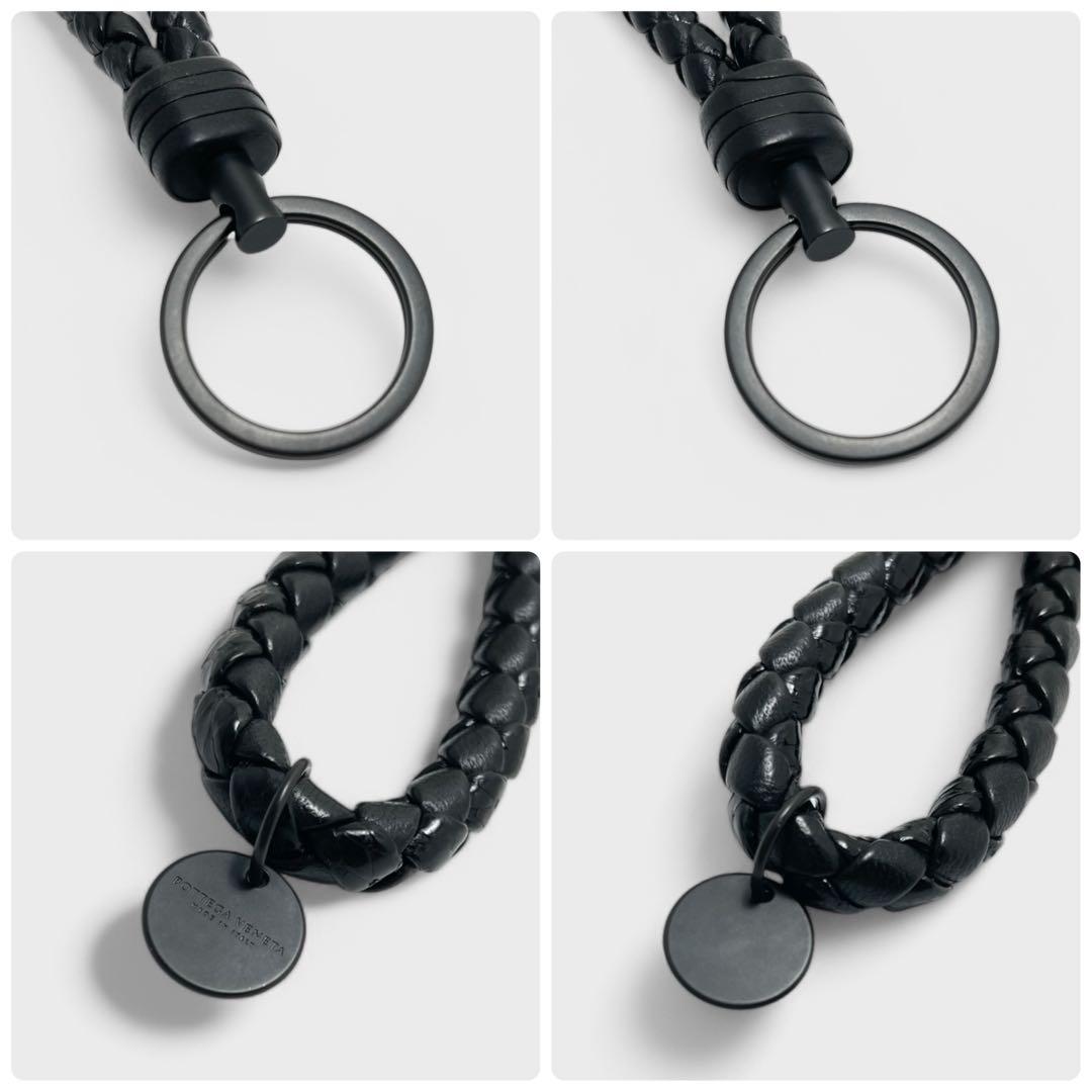 極美品✨BOTTEGA VENETA イントレチャート キーリング パイソン 黒