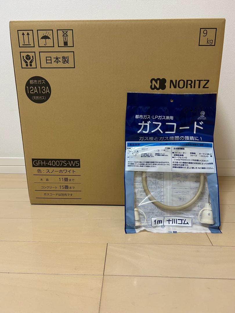 【新品未使用】ノーリツ ガスファンヒーター GFH-4007S-W5 コード付